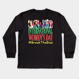 International Women's Day #BreakTheBias Peace Equity Kids Long Sleeve T-Shirt